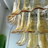 Amber Glass Petals Chandelier 26″