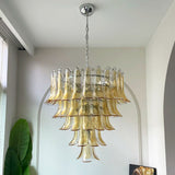 Amber Glass Petals Chandelier 26″