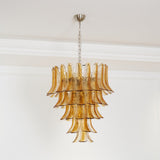 Glass Amber Lily Chandelier