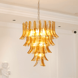 Glass Amber Lily Chandelier
