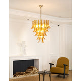 Glass Amber Lily Chandelier