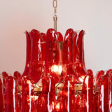 Glass Crimson Cascade Chandelier