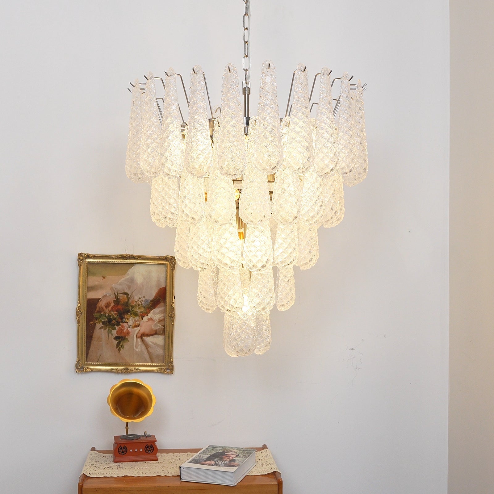 Lucia Murano Glass Round Multi-Tier Chandelier