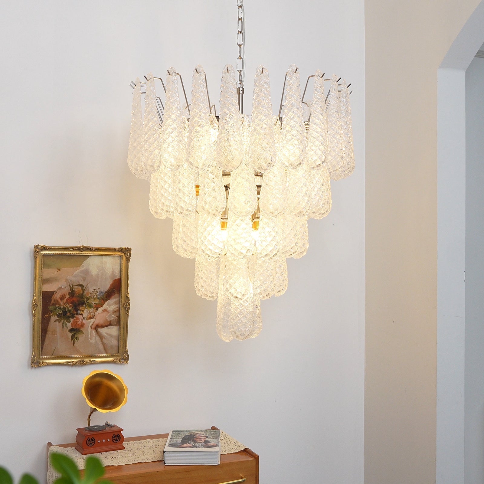 Lucia Murano Glass Round Multi-Tier Chandelier