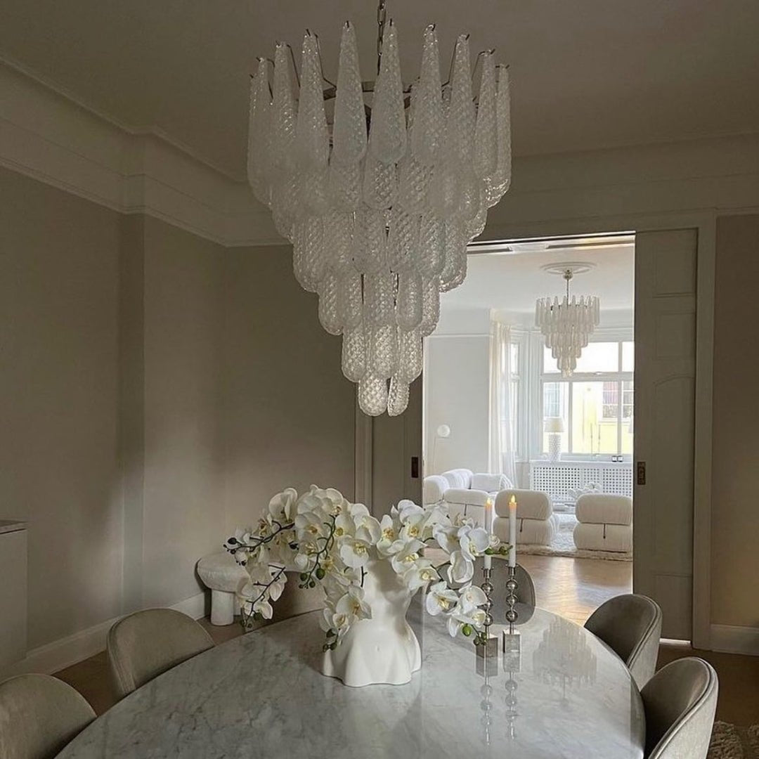 Lucia Murano Glass Round Multi-Tier Chandelier