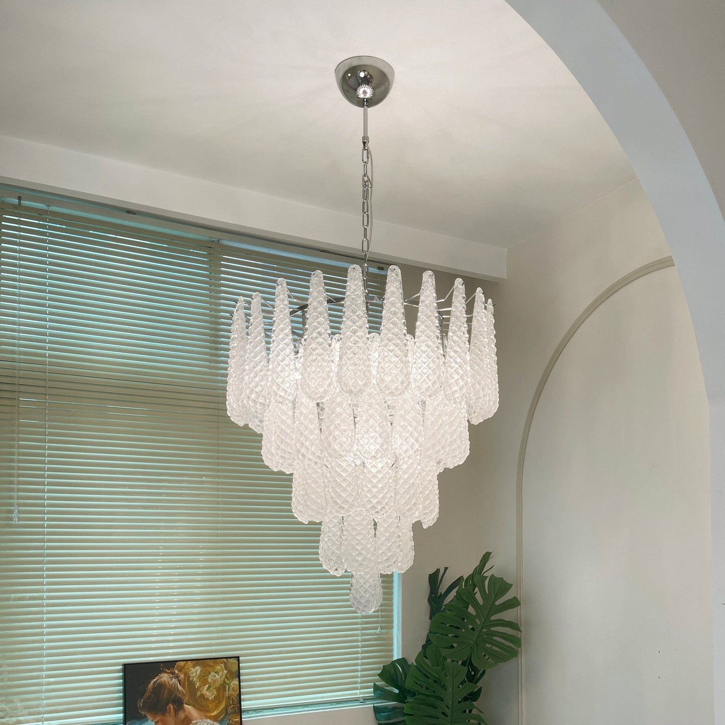 Lucia Murano Glass Round Multi-Tier Chandelier