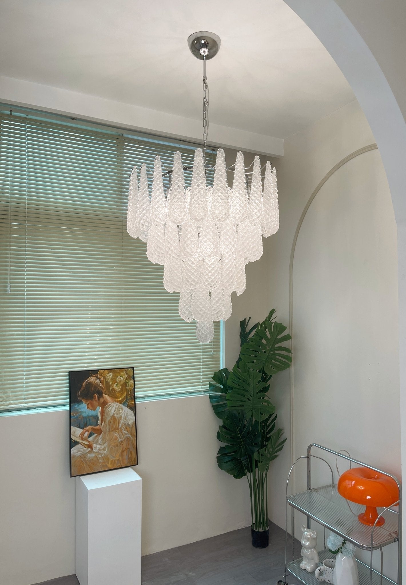 Lucia Murano Glass Round Multi-Tier Chandelier
