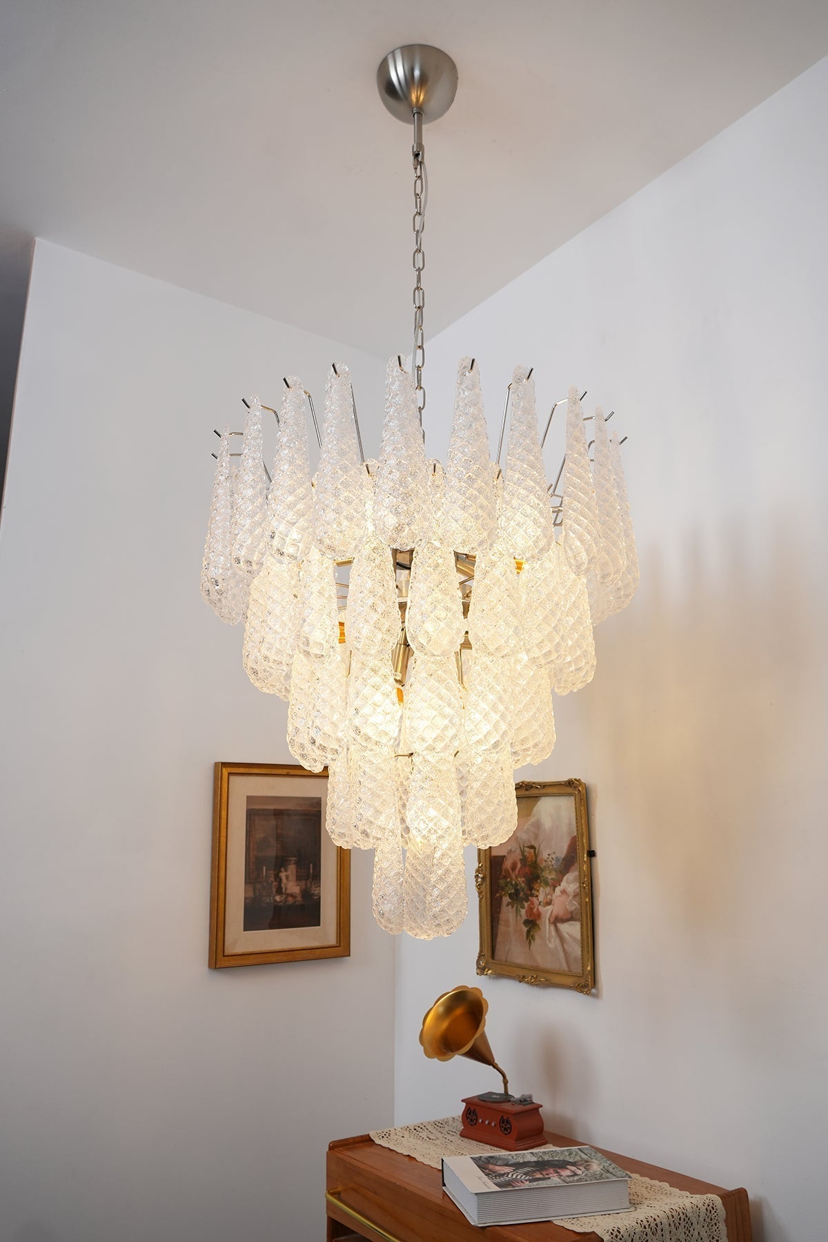 Lucia Murano Glass Round Multi-Tier Chandelier