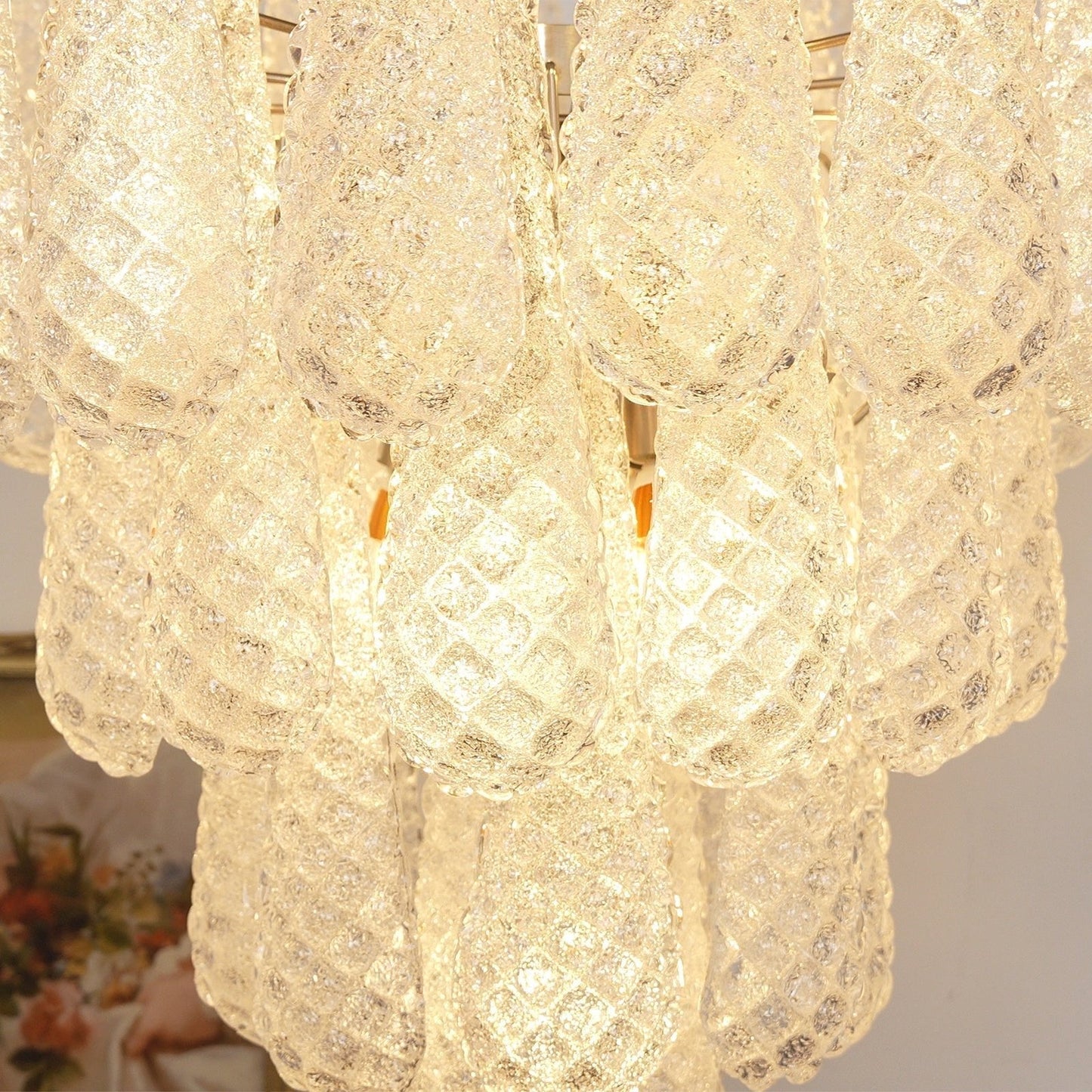 Lucia Murano Glass Round Multi-Tier Chandelier