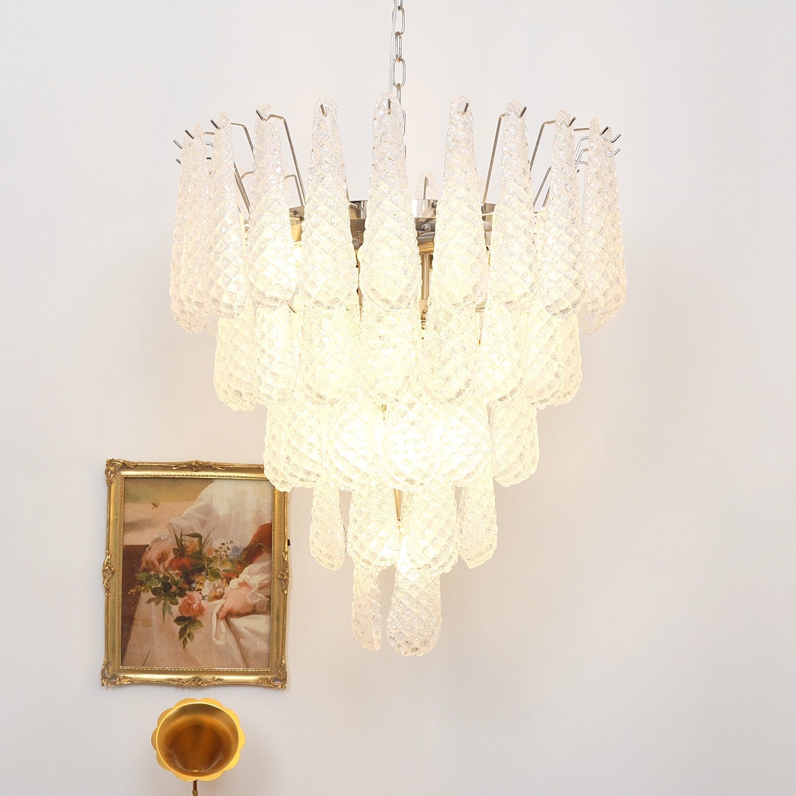 Lucia Murano Glass Round Multi-Tier Chandelier