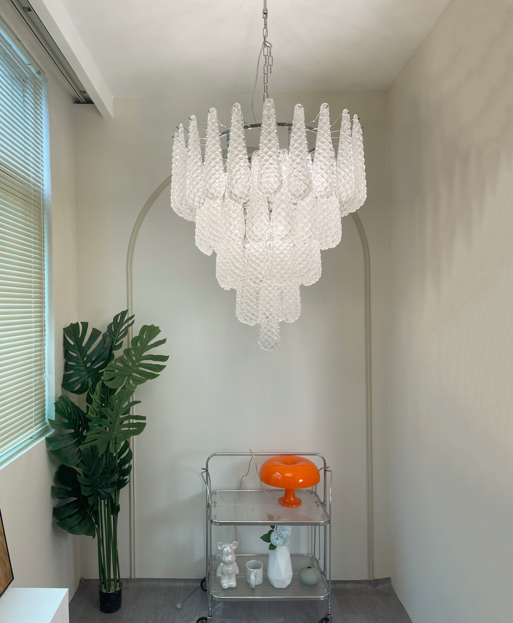 Lucia Murano Glass Round Multi-Tier Chandelier