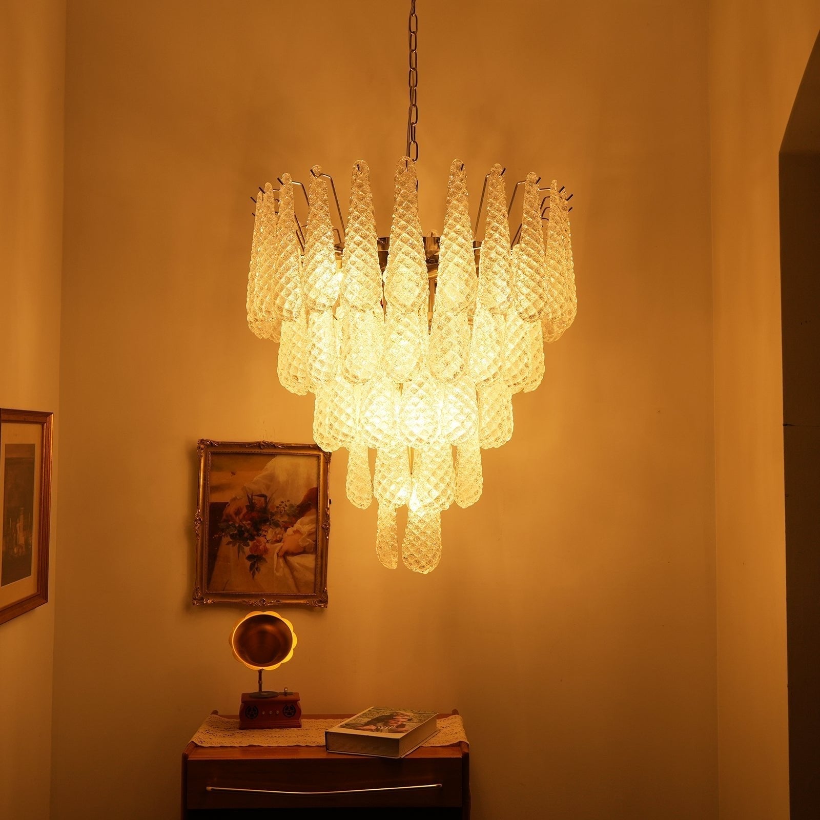 Lucia Murano Glass Round Multi-Tier Chandelier