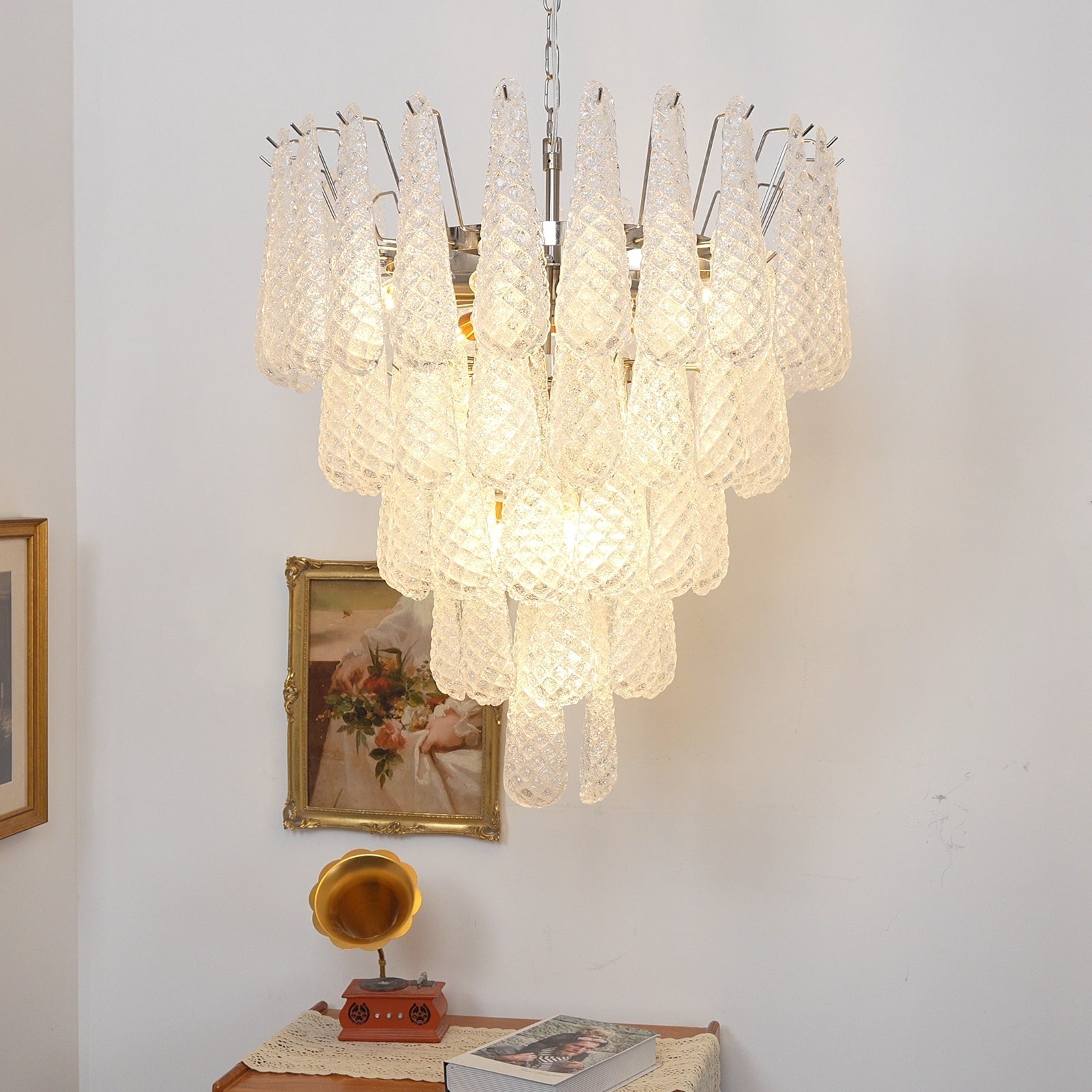 Lucia Murano Glass Round Multi-Tier Chandelier