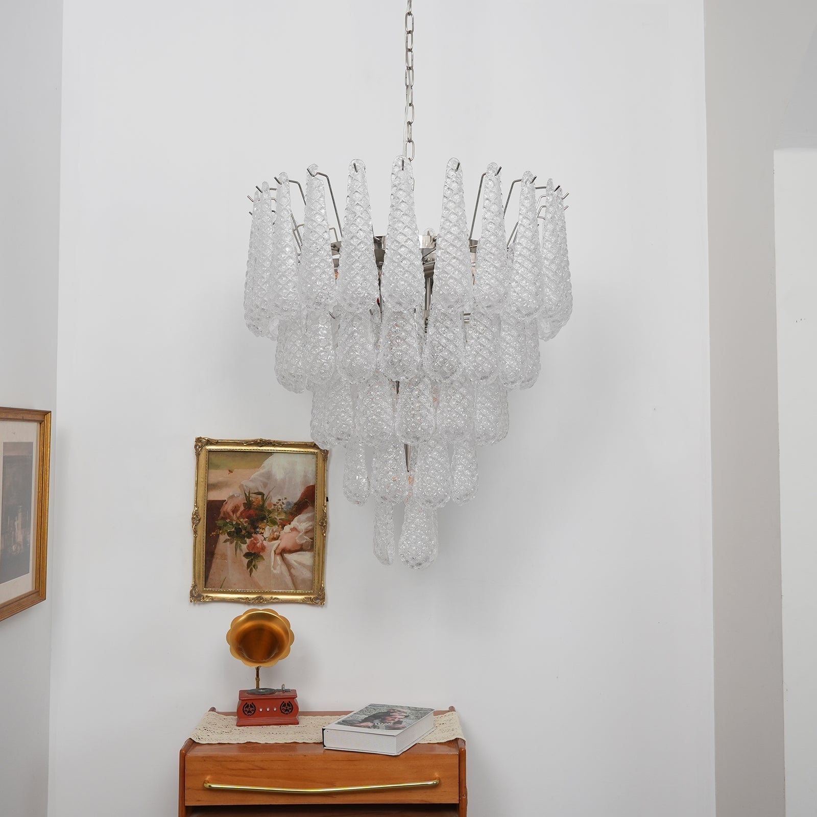 Lucia Murano Glass Round Multi-Tier Chandelier
