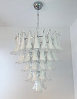 White Glass Petals Chandelier 25.6″D