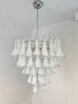 White Glass Petals Chandelier 25.6″D