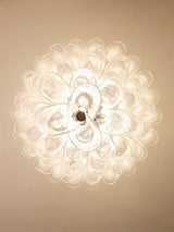 White Glass Petals Chandelier 25.6″D