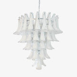 White Glass Petals Chandelier 25.6″D