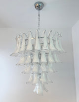 White Glass Petals Chandelier 25.6″D