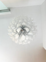 White Glass Petals Chandelier 25.6″D