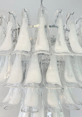 White Glass Petals Chandelier 25.6″D