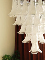 White Glass Petals Chandelier 25.6″D