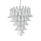 White Glass Petals Chandelier 25.6″D