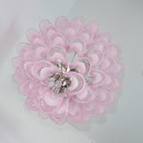 Pink Glass Petals Chandelier 26"