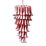 Glass Red Petals Spiral Chandelier  47.2″H