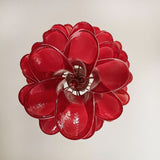 Glass Red Petals Spiral Chandelier  47.2″H