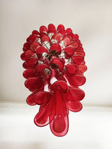 Glass Red Petals Spiral Chandelier  47.2″H
