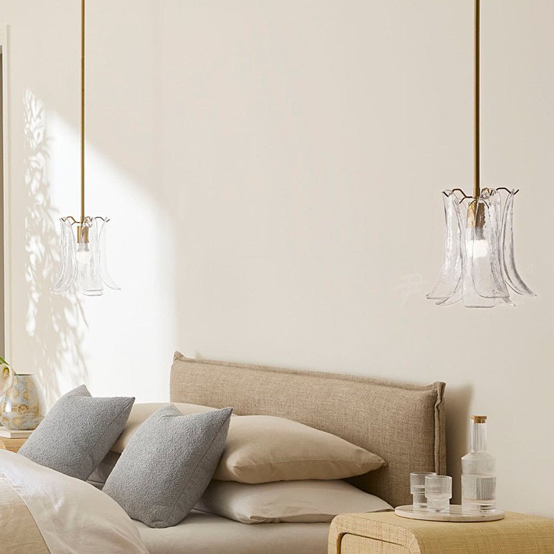 Olive Petal Glass Pendant Lamp