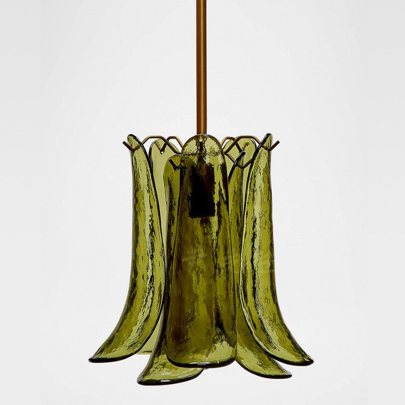 Olive Petal Glass Pendant Lamp