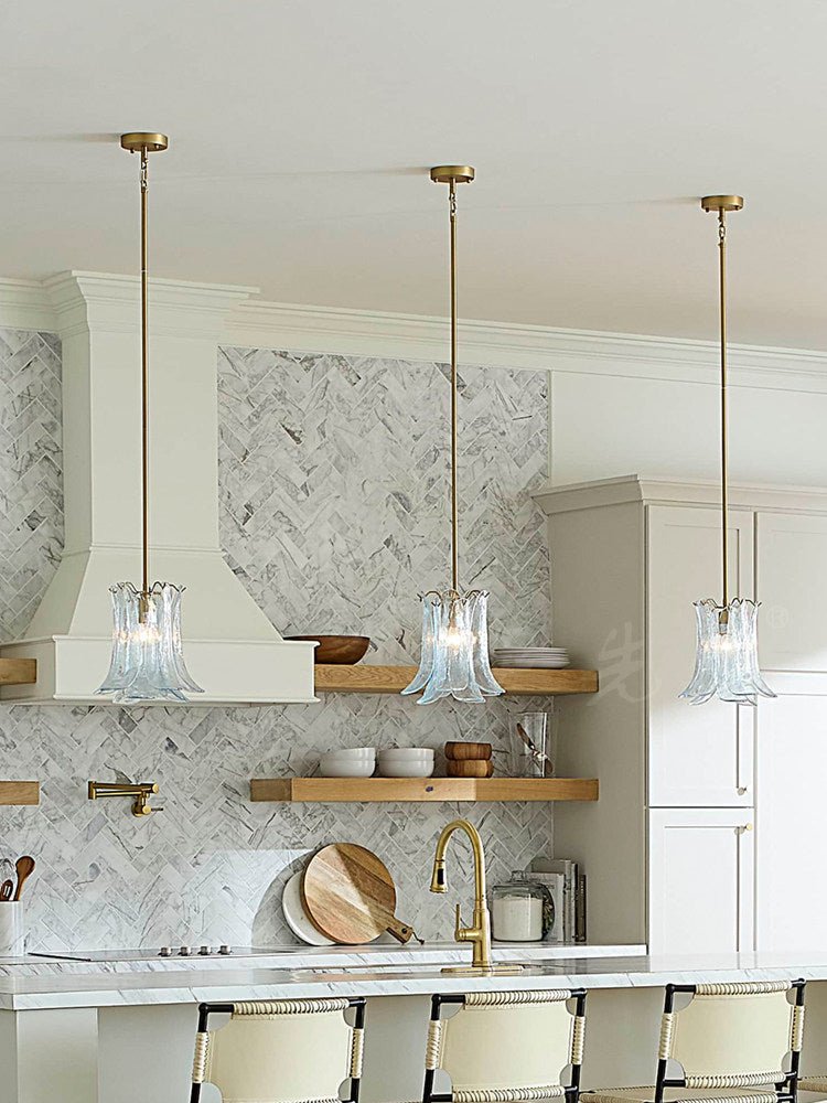 Olive Petal Glass Pendant Lamp