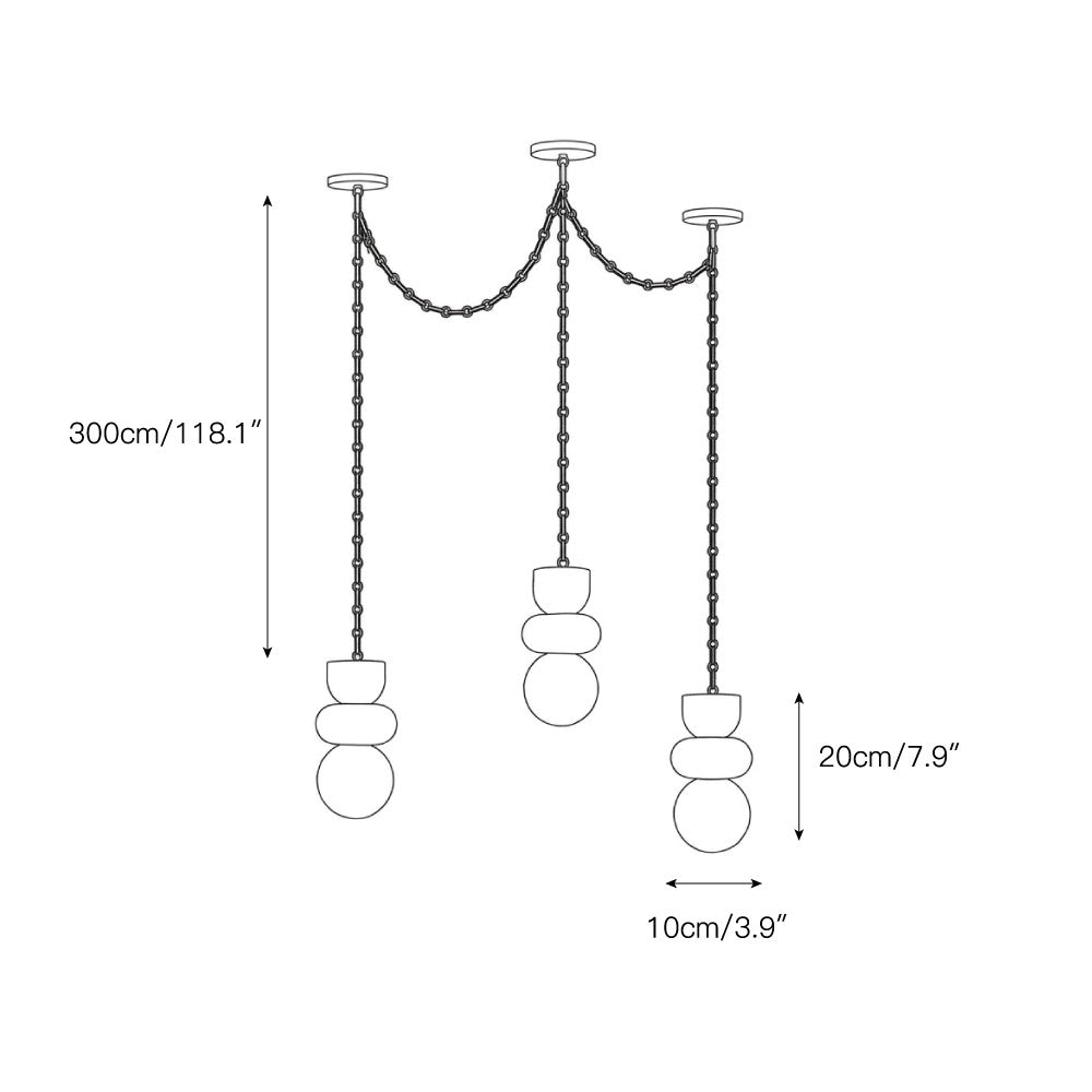 Orba Chain Alabaster Chandelier