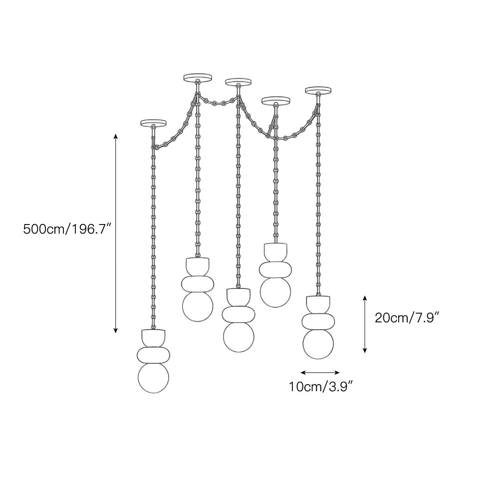 Orba Chain Alabaster Chandelier