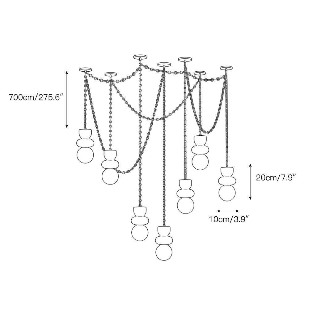 Orba Chain Alabaster Chandelier
