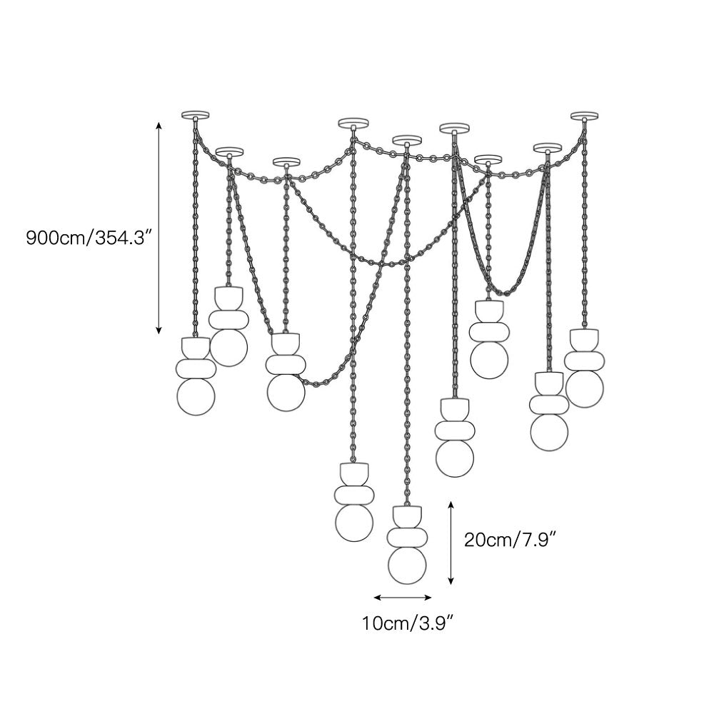 Orba Chain Alabaster Chandelier