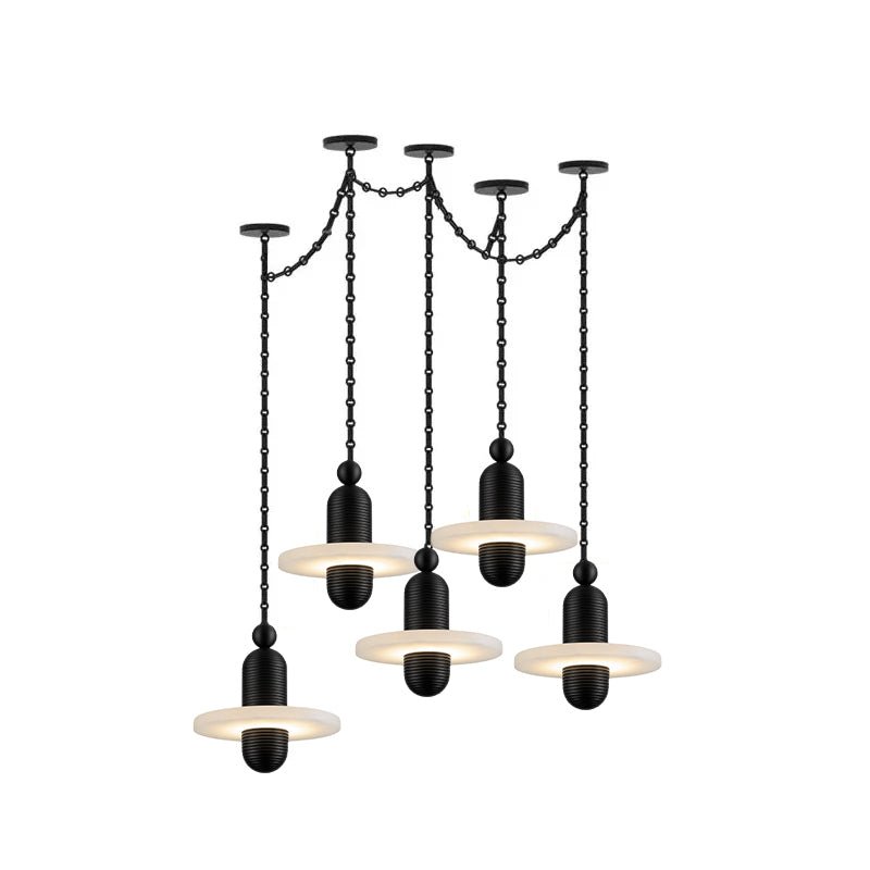 Orbital Drift Chain Alabaster Chandelier