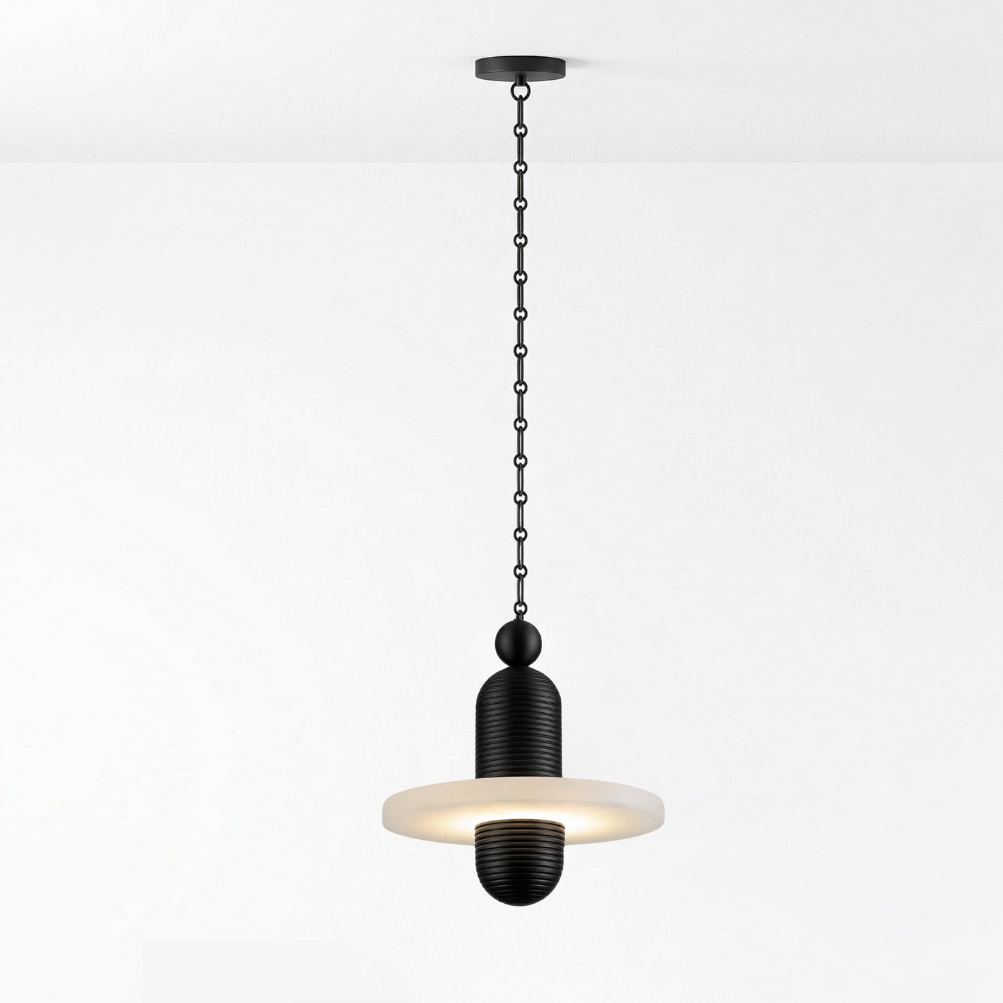 Orbital Drift Chain Alabaster Chandelier