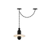 Orbital Drift Chain Alabaster Chandelier