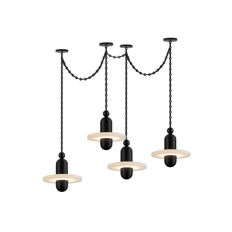 Orbital Drift Chain Alabaster Chandelier