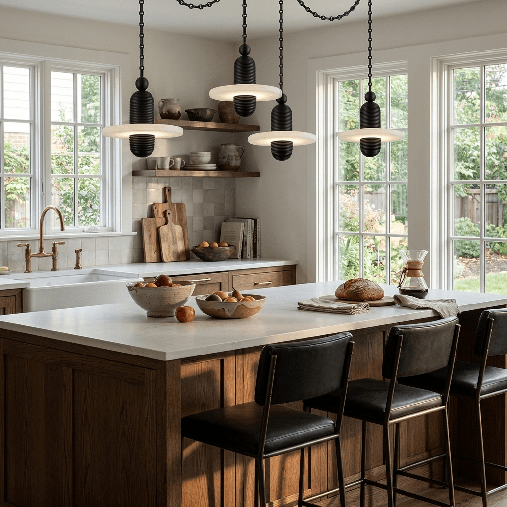 Orbital Drift Chain Alabaster Chandelier