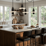 Orbital Drift Chain Alabaster Chandelier