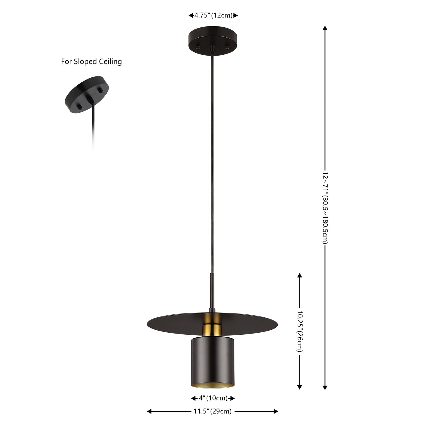 Marzen Slim Brass Accent Pendant - CasaraHouse