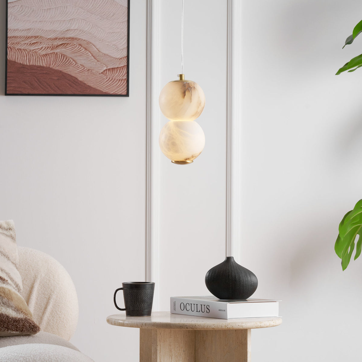 Pearl Alabaster Pendant Light