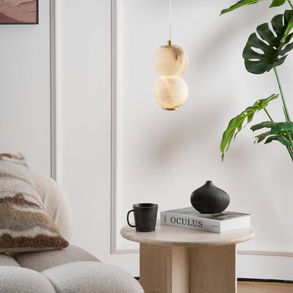 Pearl Alabaster Pendant Light