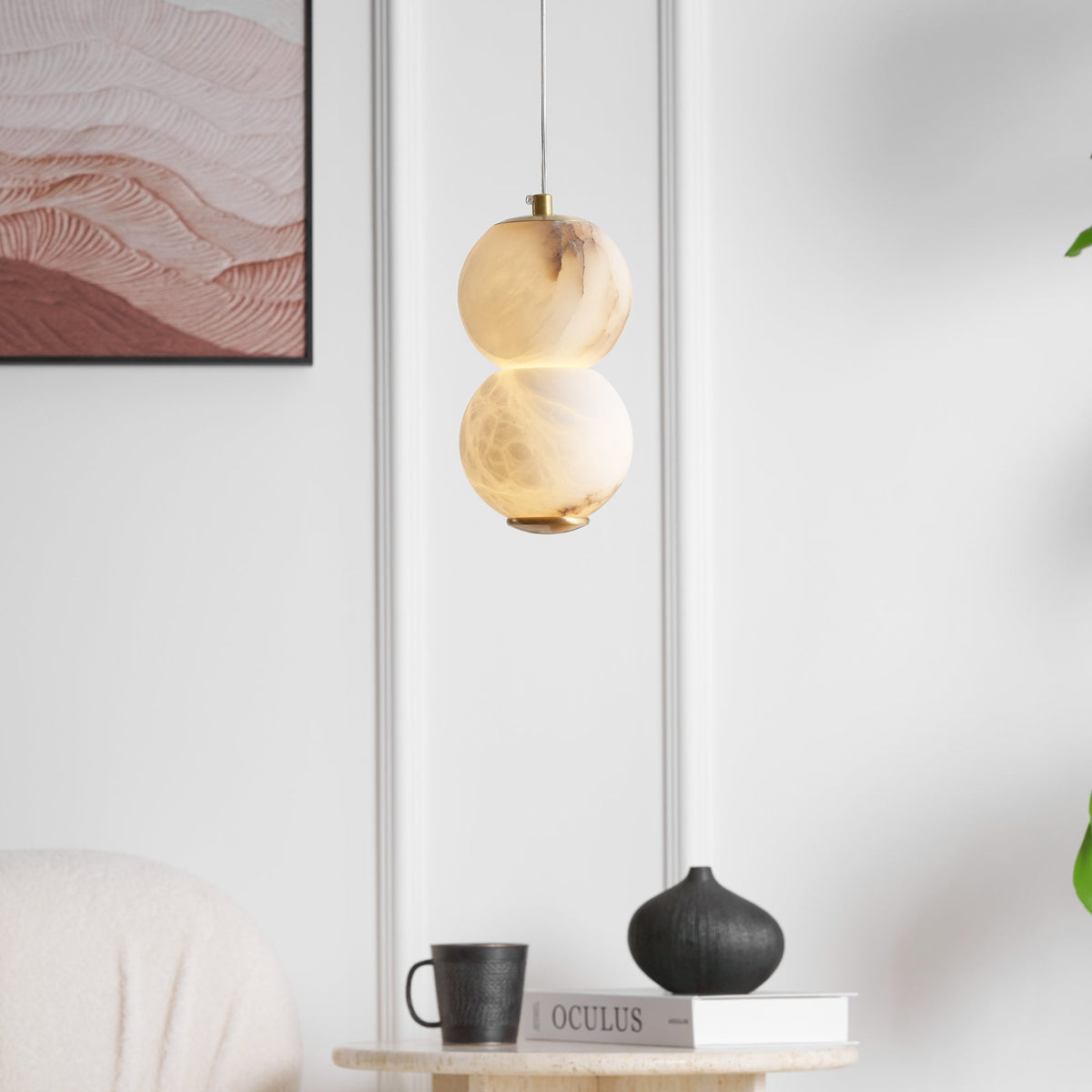 Pearl Alabaster Pendant Light