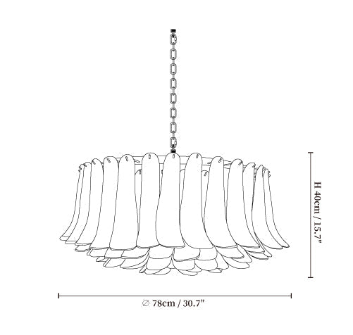 Petals White Glass Chandelier 30.7″