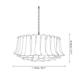 Petals White Glass Chandelier 30.7″
